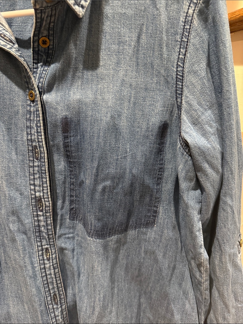 Pilcro Light Blue Denim Button-Down Shirt - Picture 4 of 4